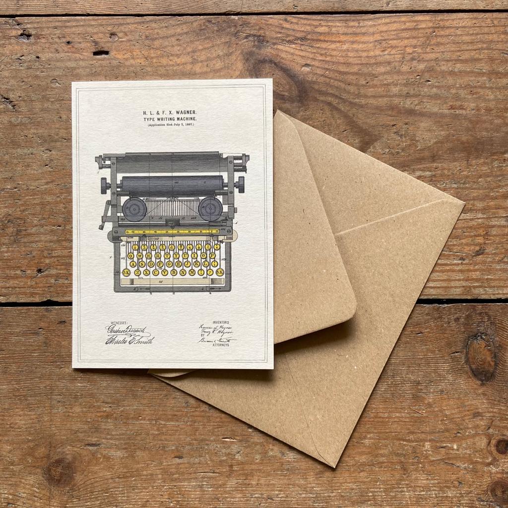 Vintage card 'Typewriter' with envelope