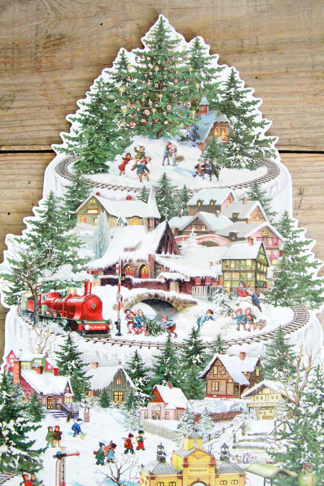 Large traditional advent calendar christmas railway closet botts