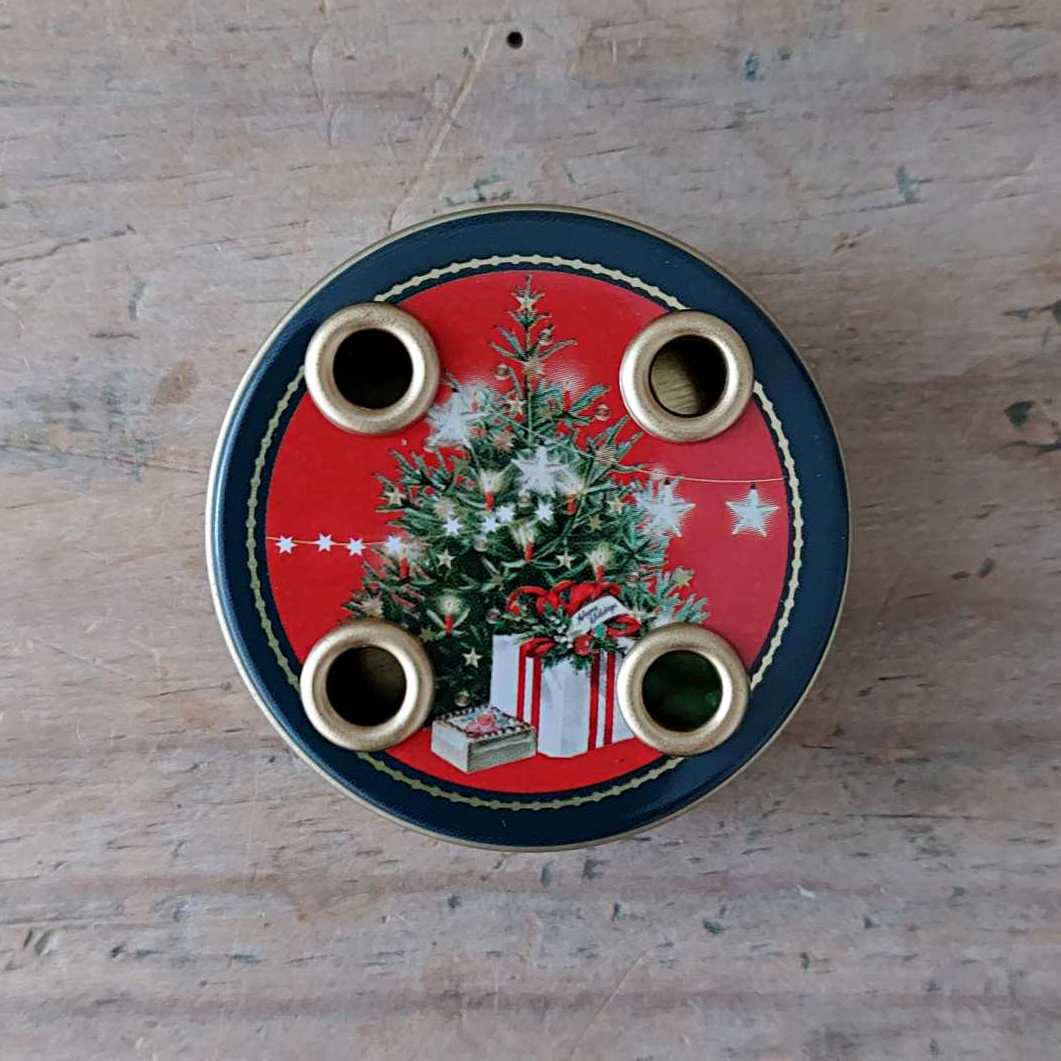 Miniature Traditional Advent Tin Christmas Tree