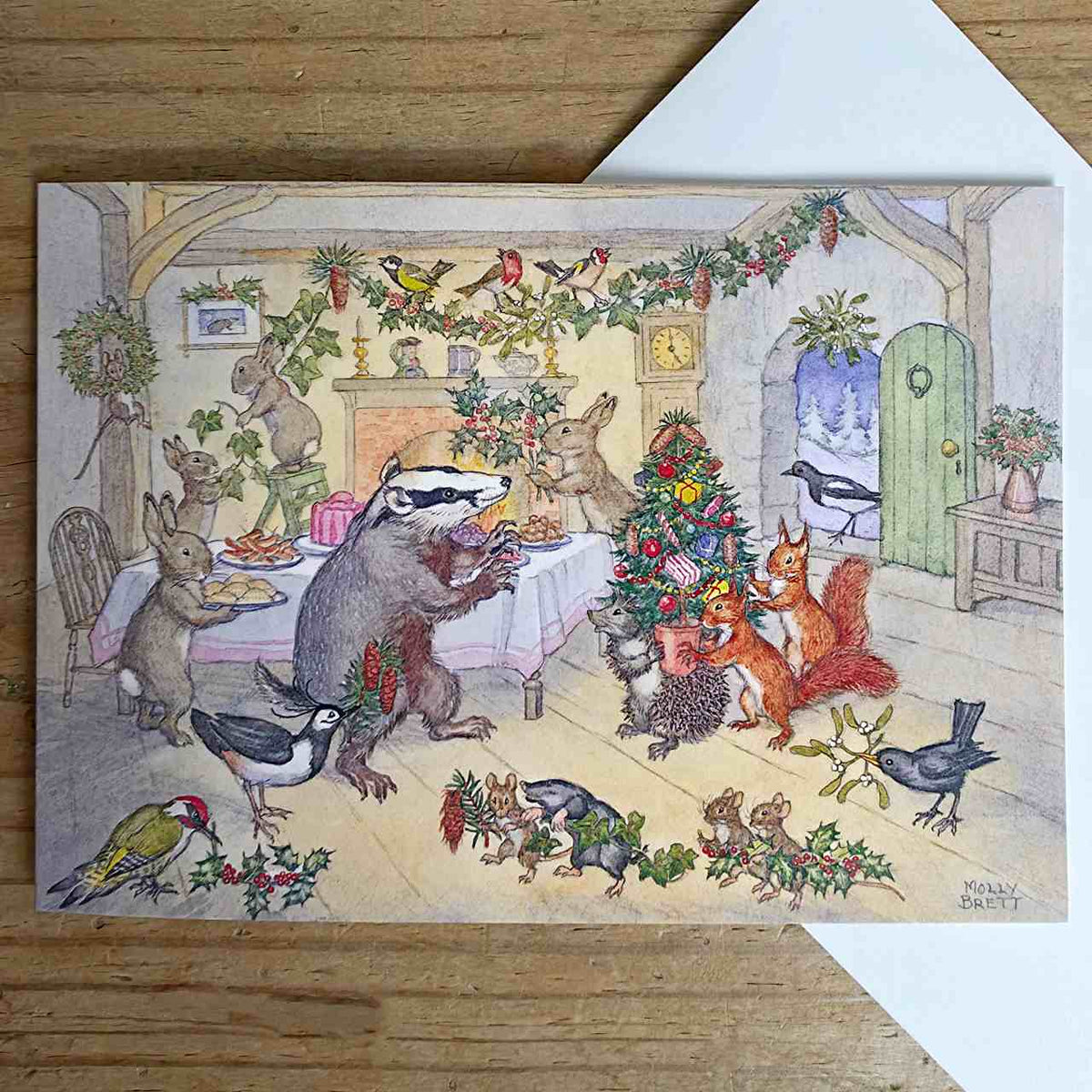 Traditional Christmas Card Pack - Badger Brock, a beautiful illustration by Molly Brett