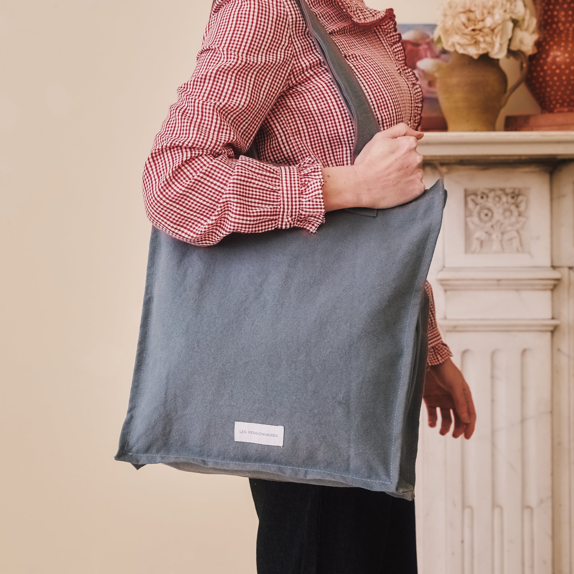 Canvas Tote Bag - Horizon Blue, by Les Pensionnaires