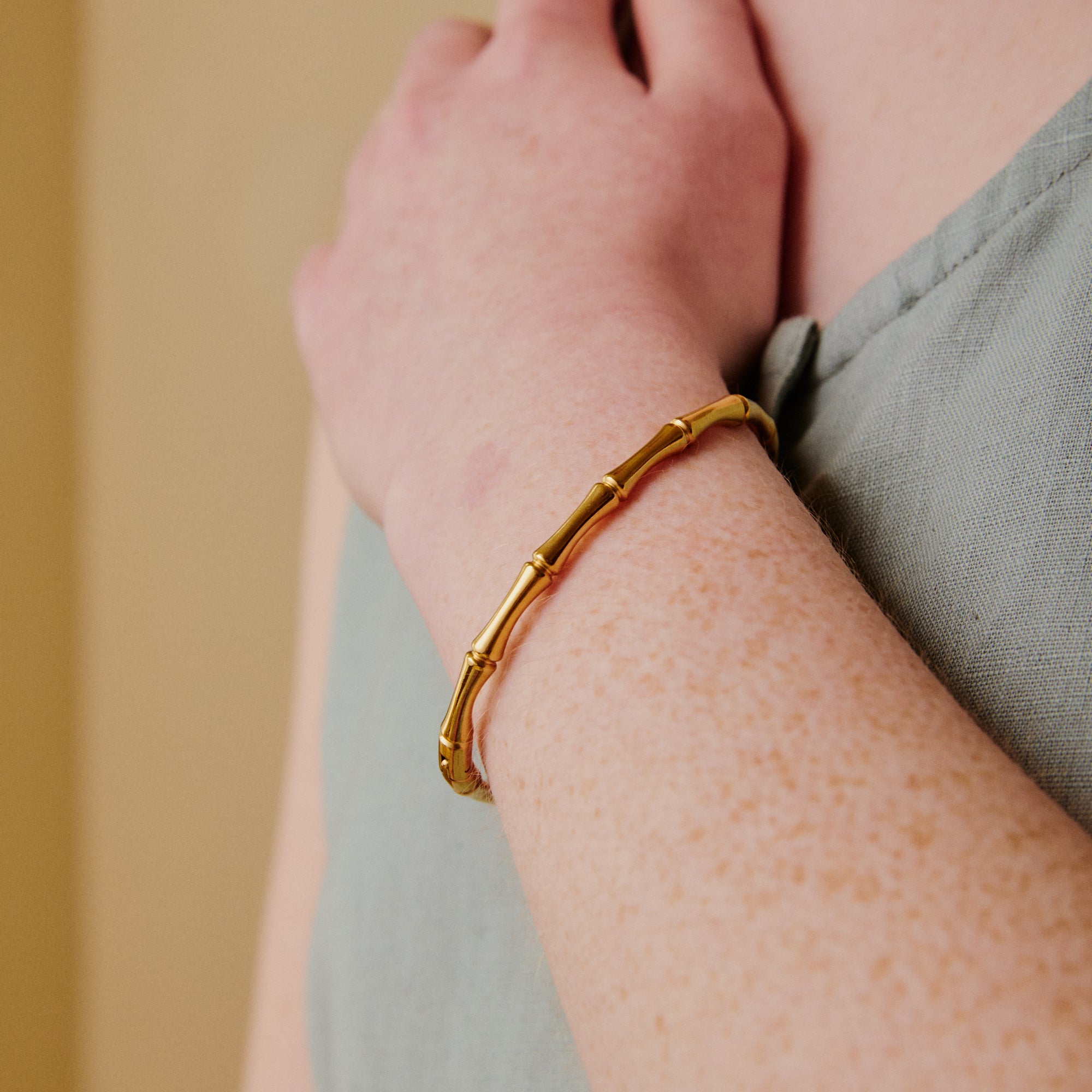 Bamboo Bangle - 18k Gold Plated