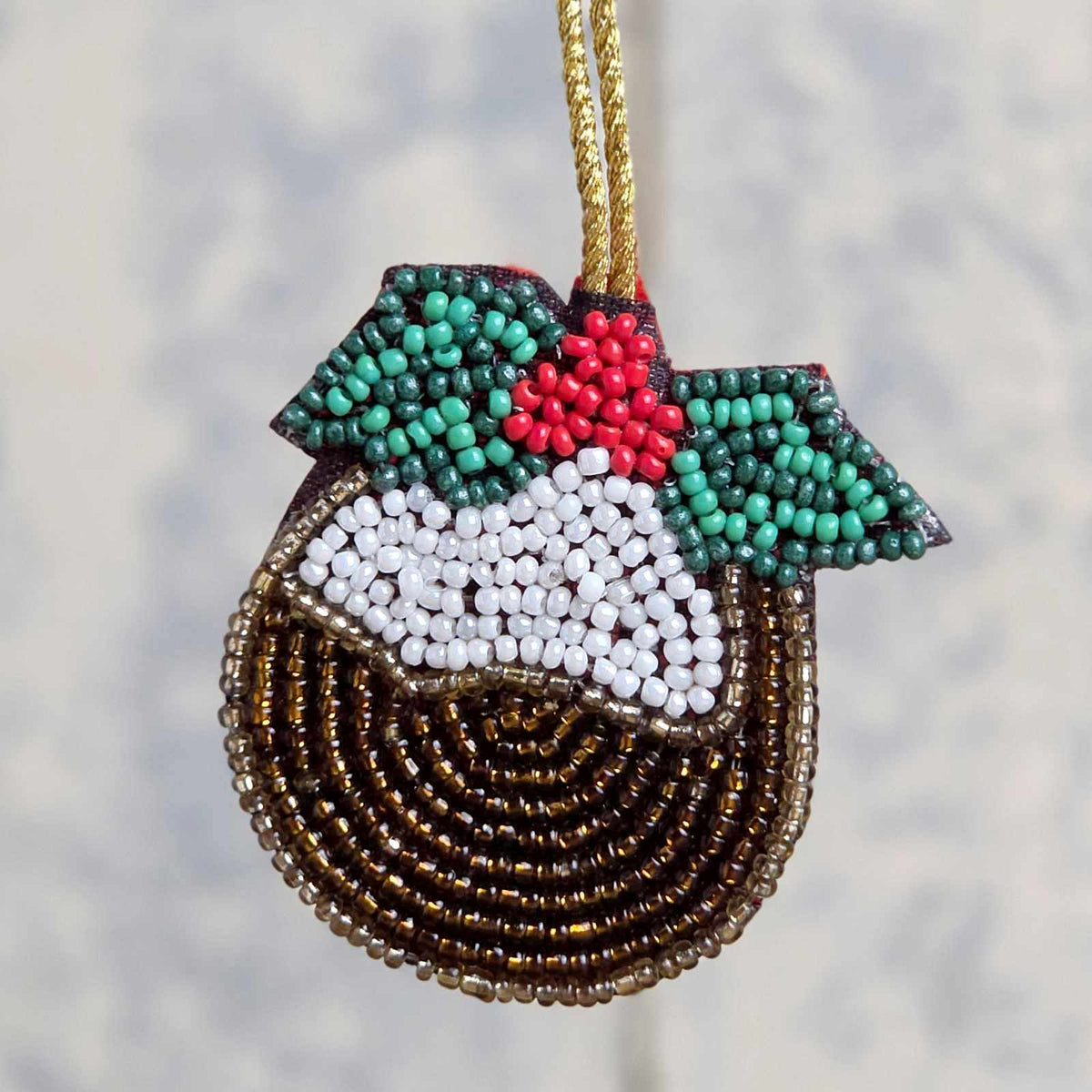Christmas Pudding Beaded Christmas Decoration