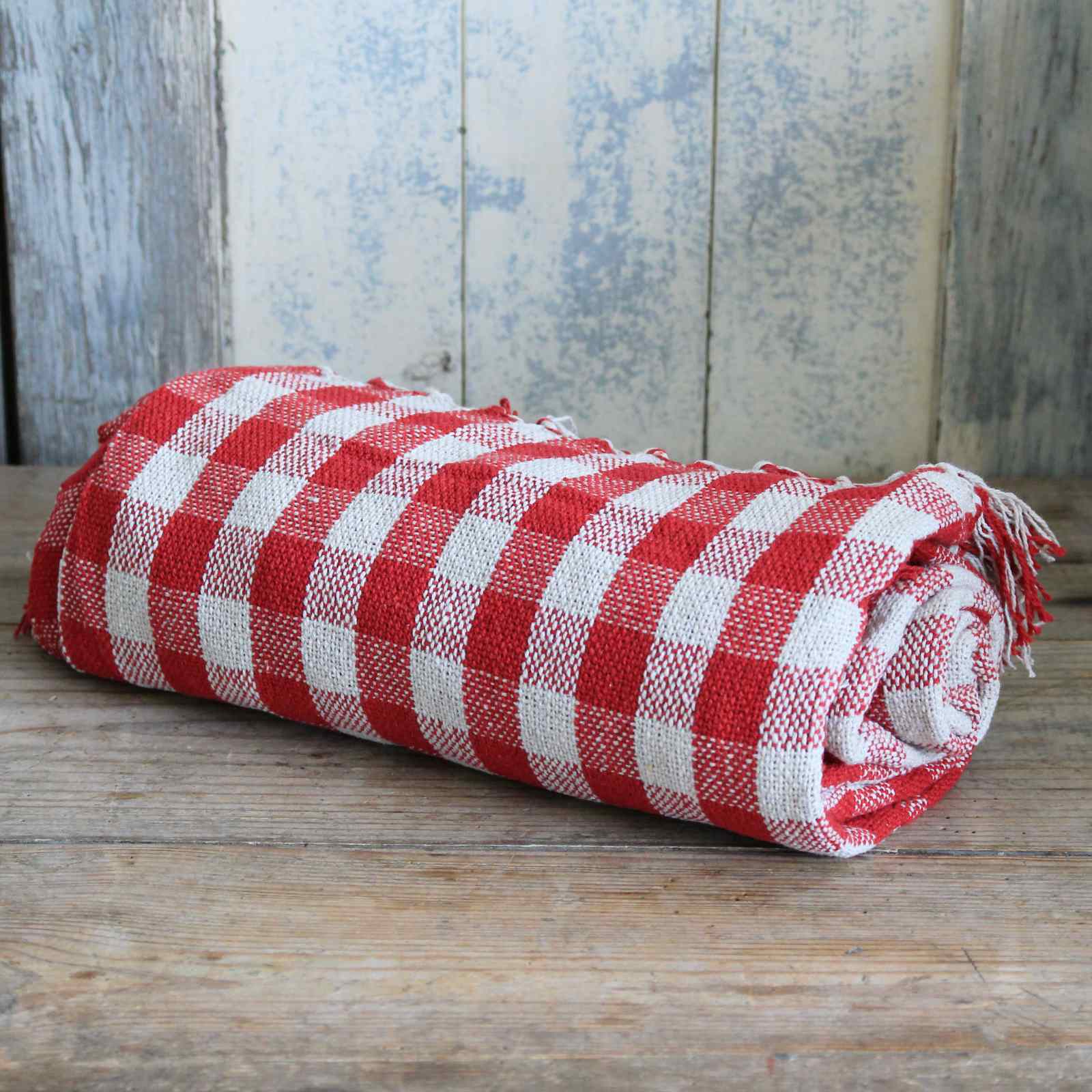 Cotton Throw - Red Bistro Check
