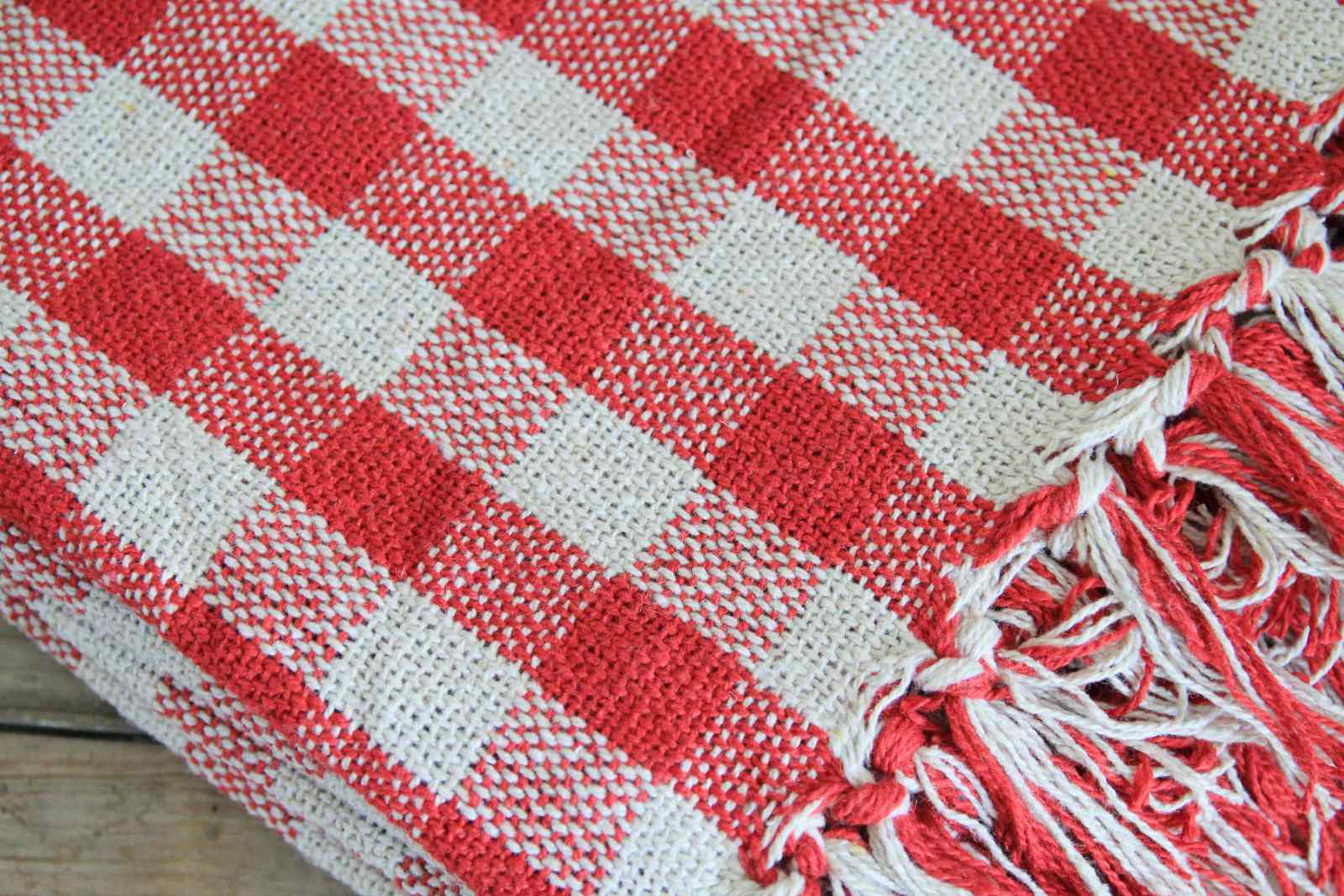 Cotton Throw - Red Bistro Check