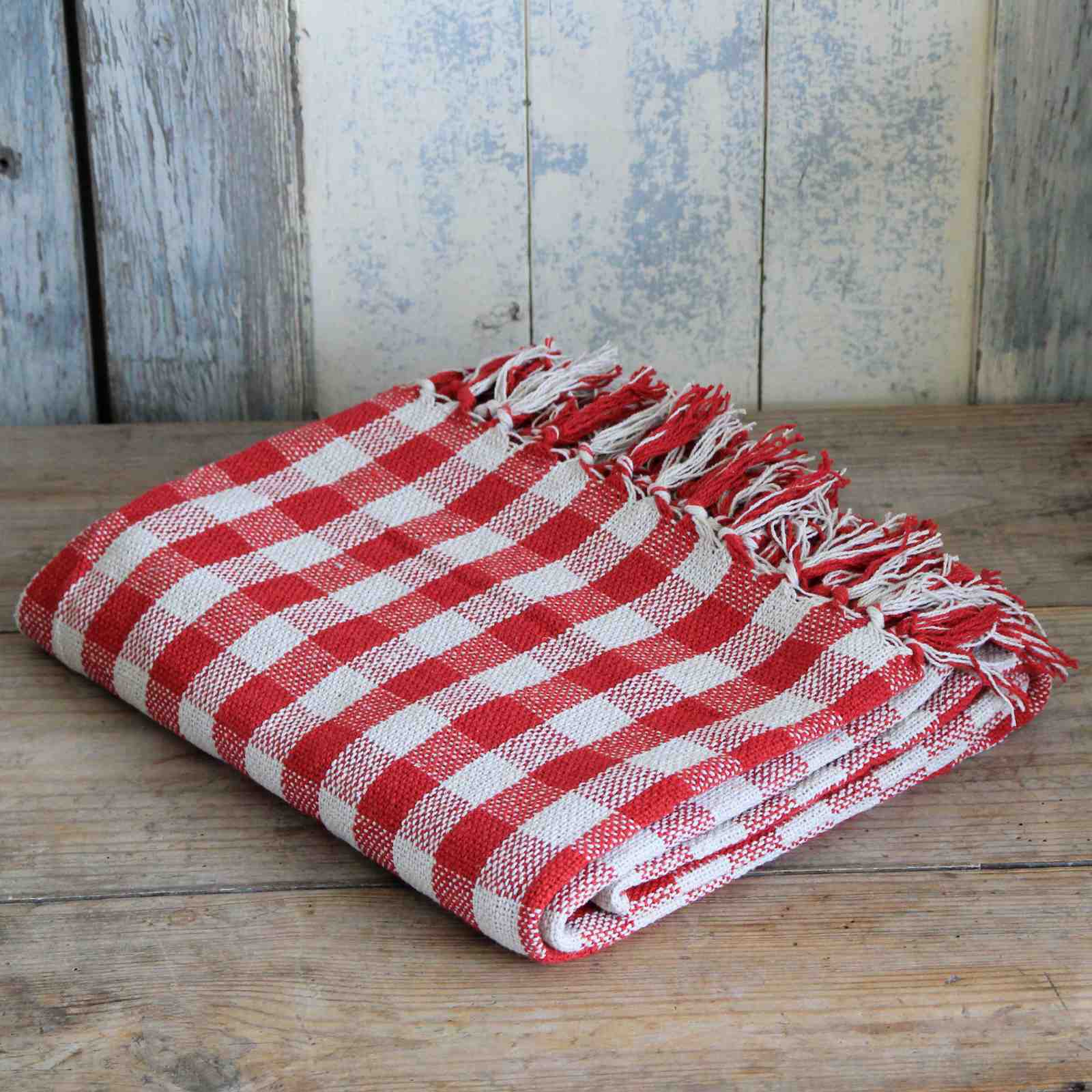 Cotton Throw - Red Bistro Check