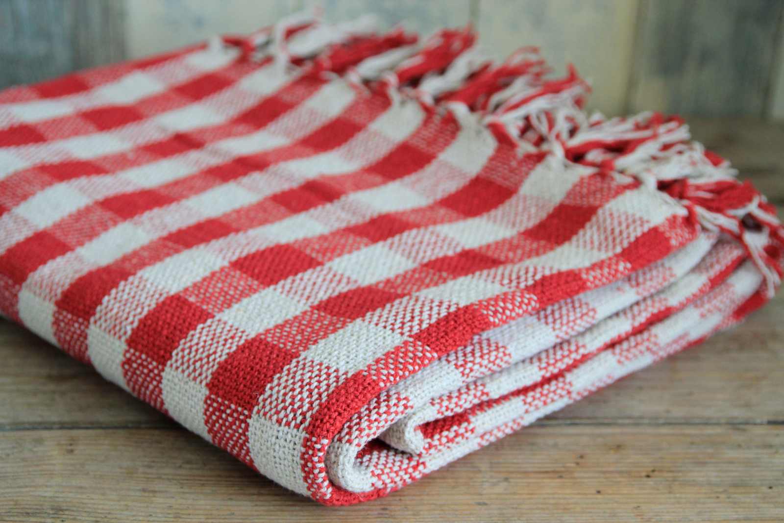 Cotton Throw - Red Bistro Check