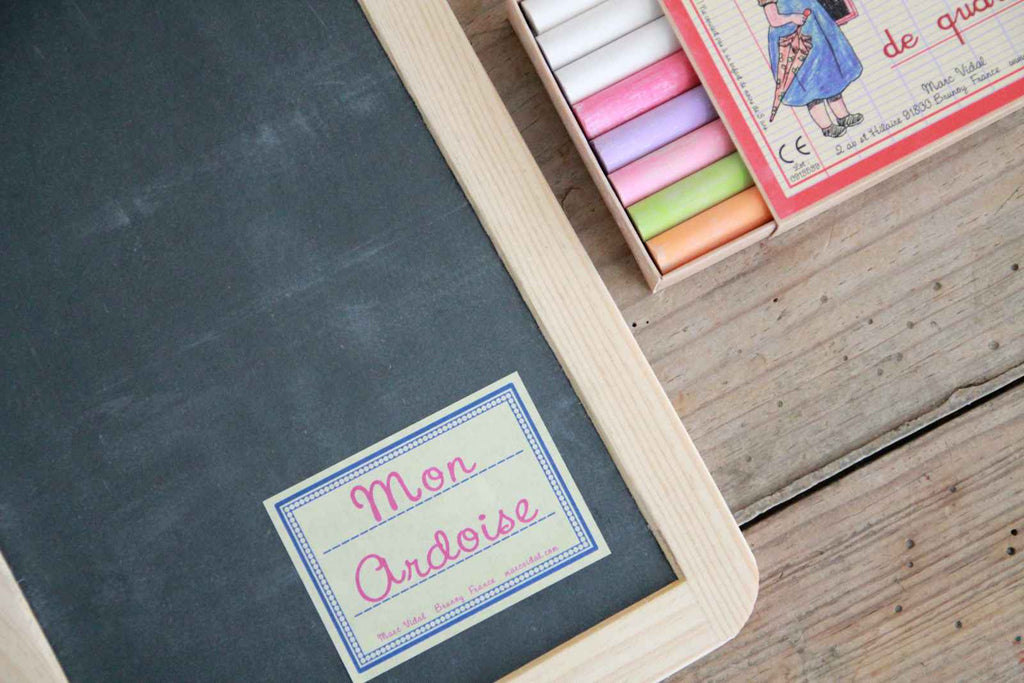French Mini Blackboard toy with chalk