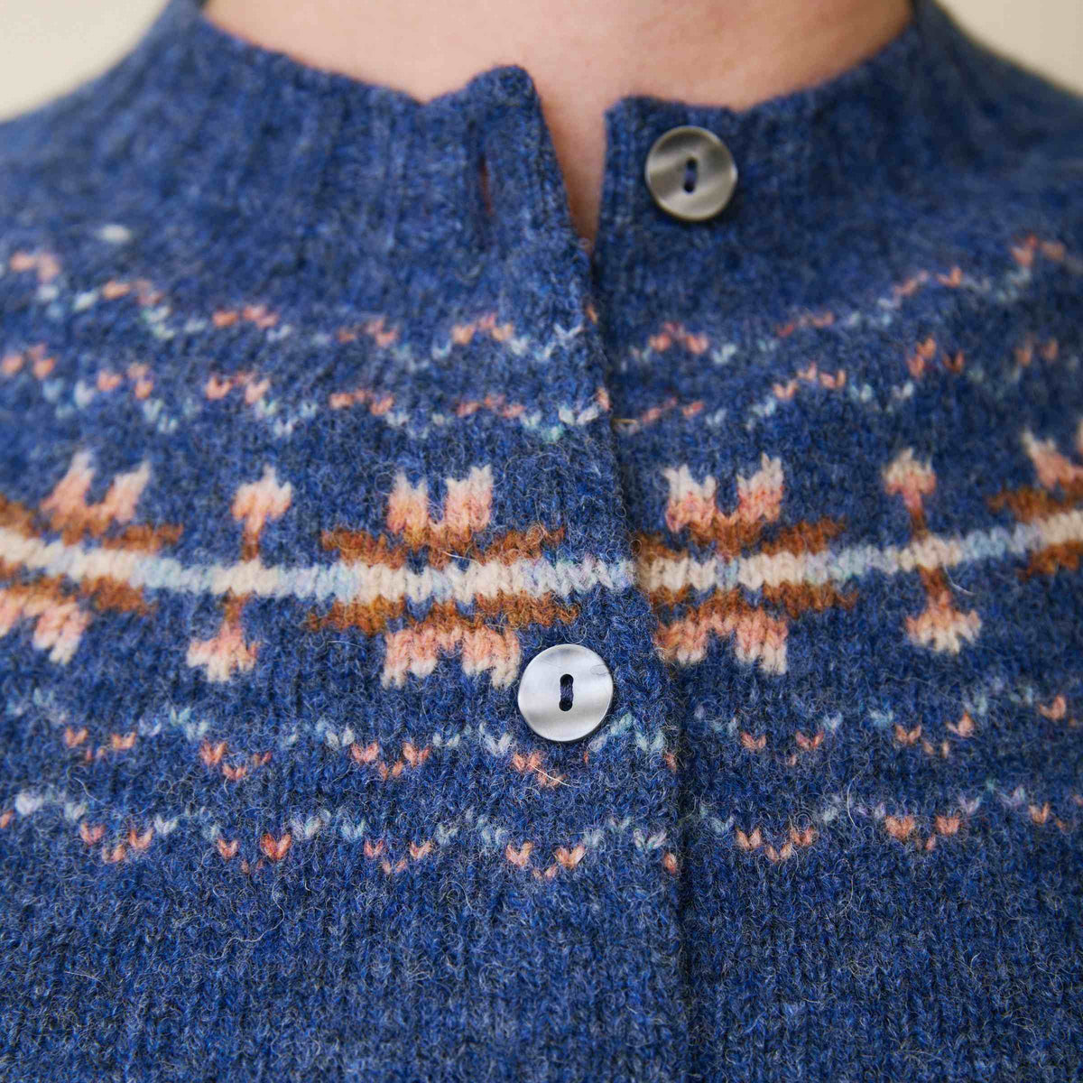 Fair Isle Cardigan - Provence Blue