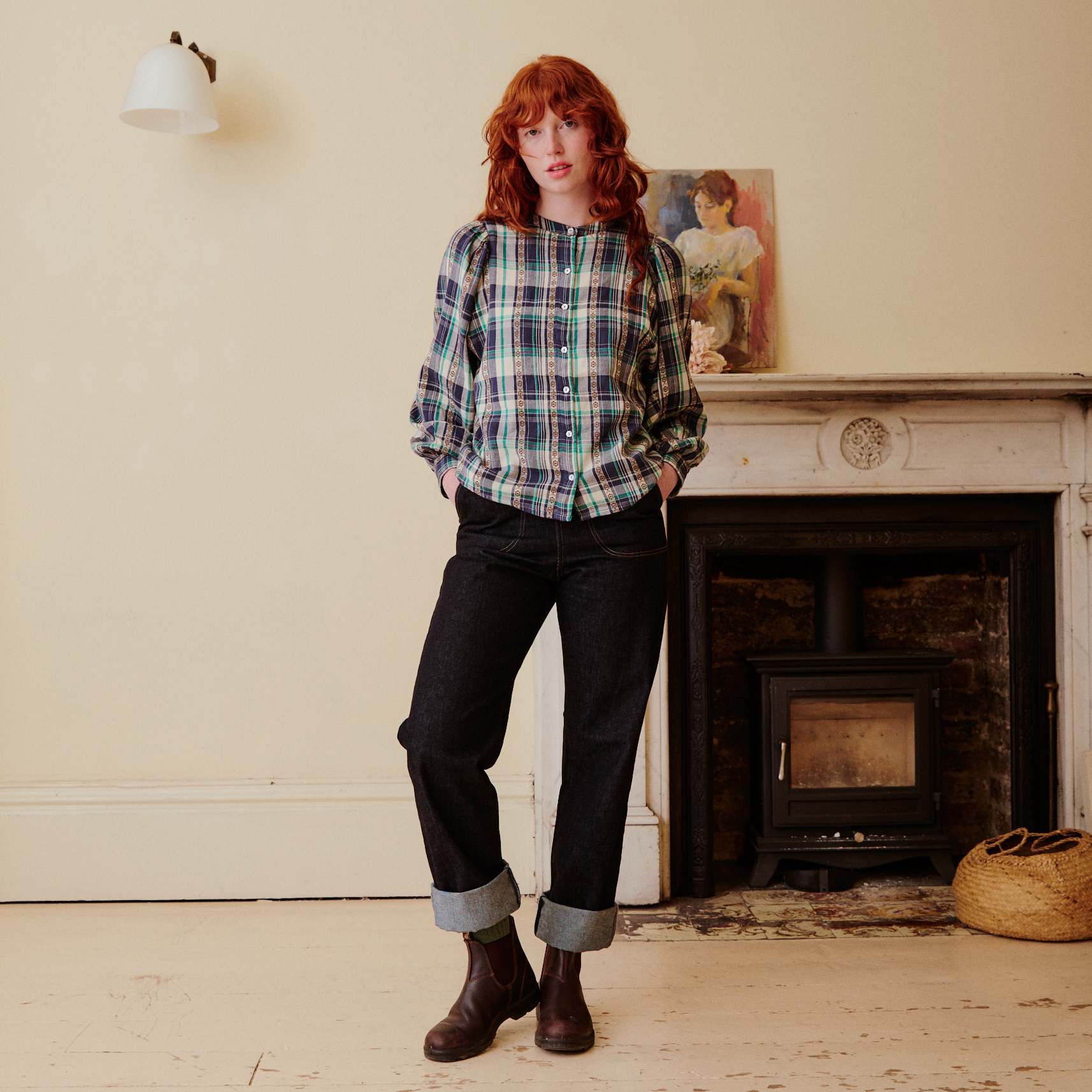 Plaid Blouse with jeans