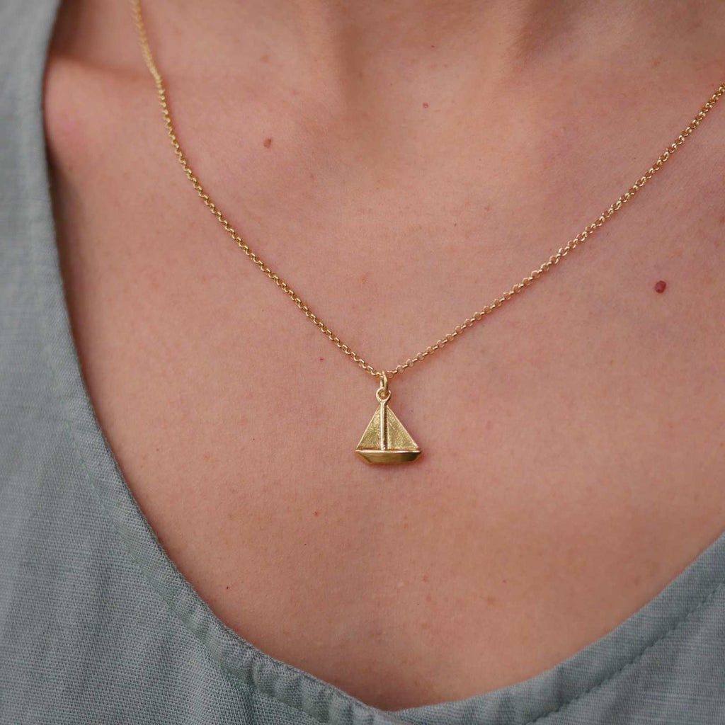 Sailing Boat Gold Plated Pendant