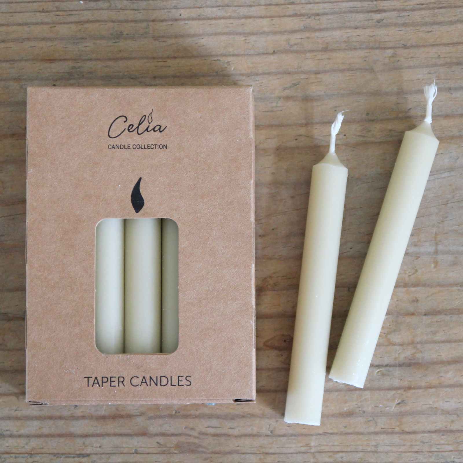 Box of 12 Taper Candles - Antique Cream