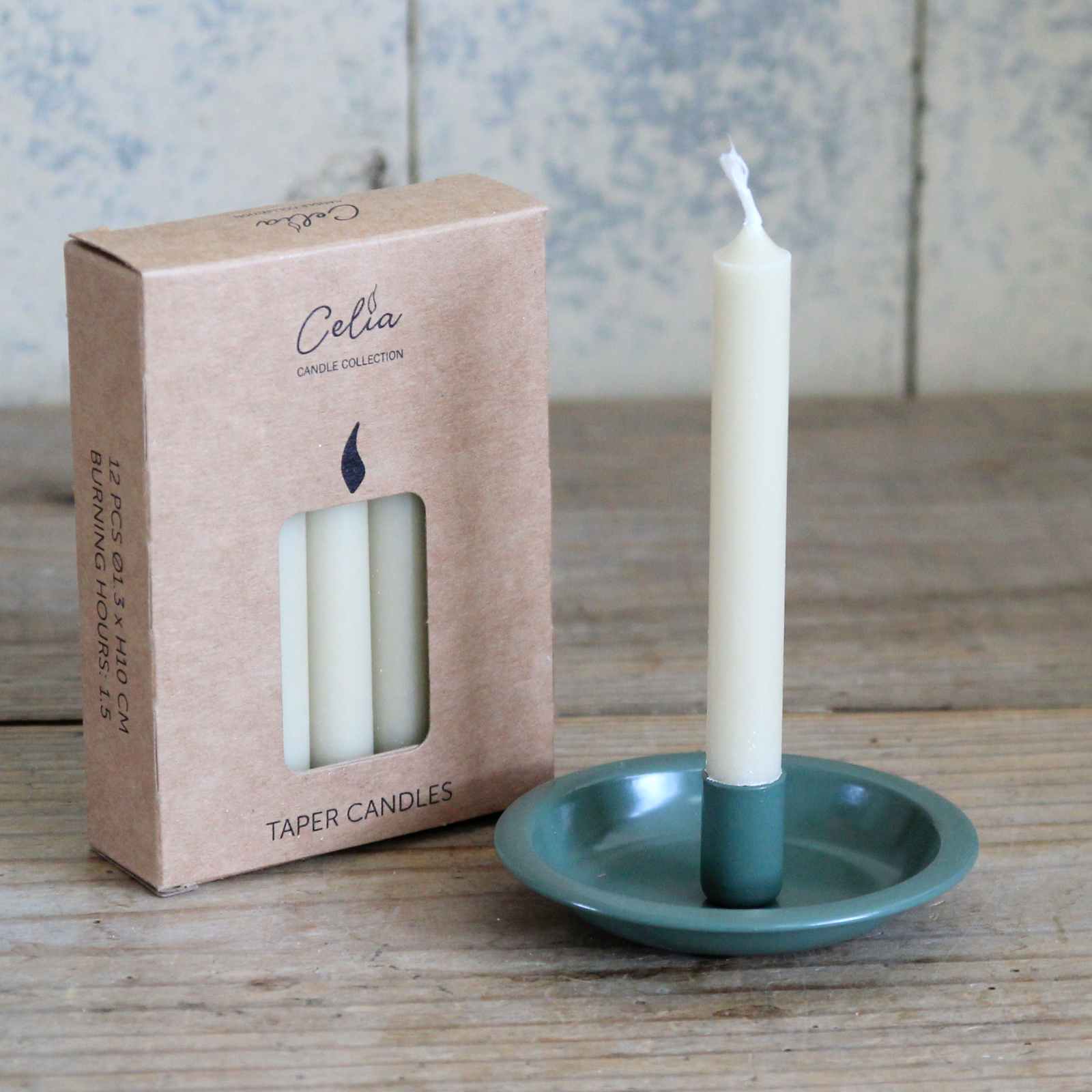 Box of 12 Taper Candles - Antique Cream