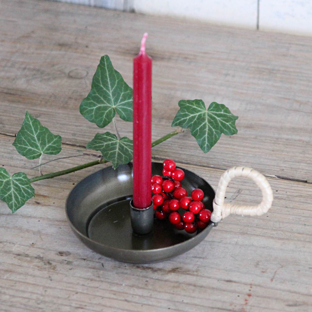 Brass Christmas candle holder bamboo