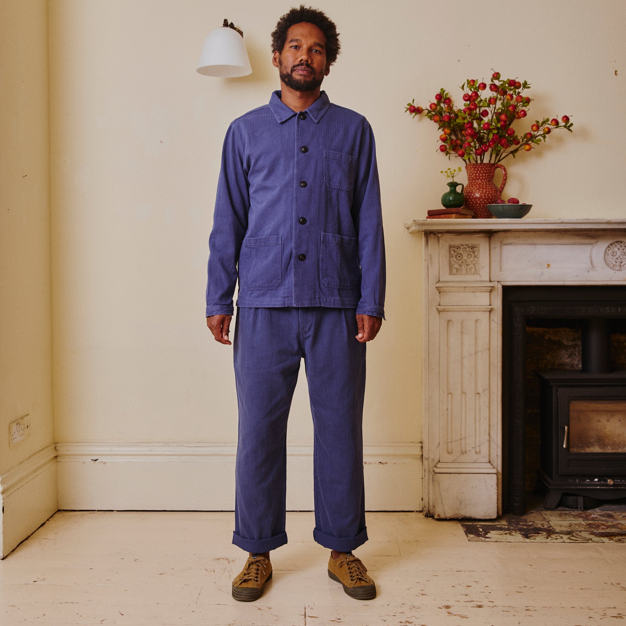 Herringbone Chore Jacket - Old Blue