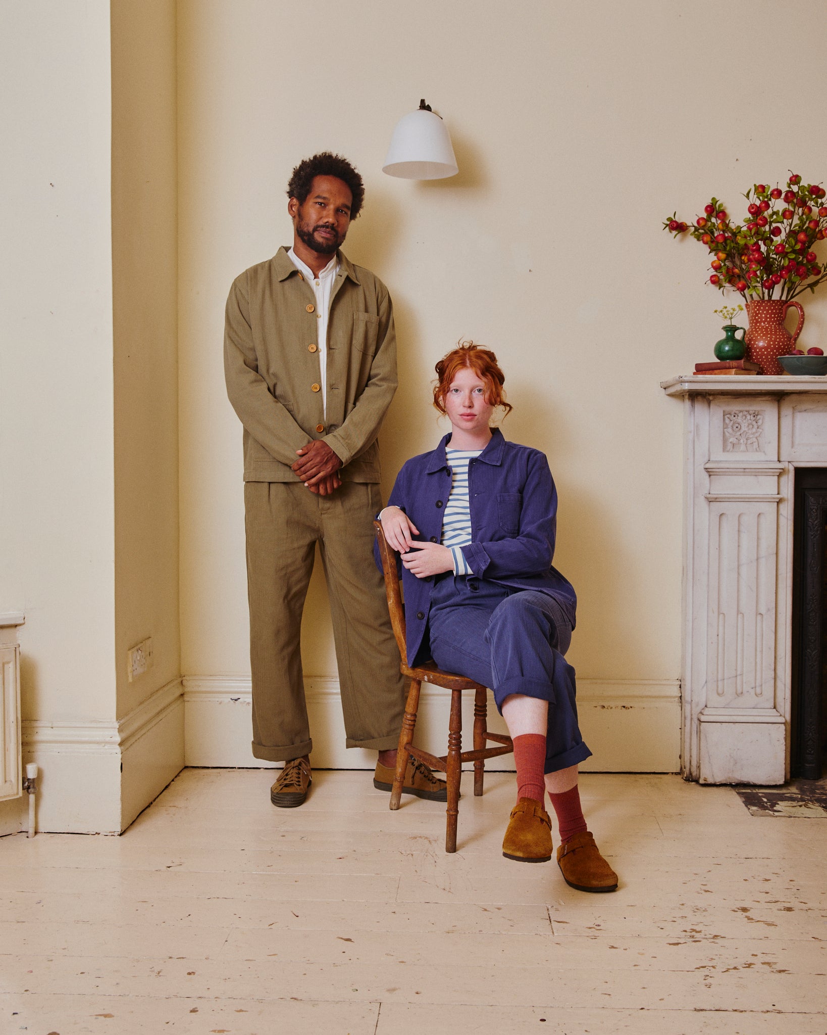 Herringbone Work Trousers - Olive – Closet & Botts