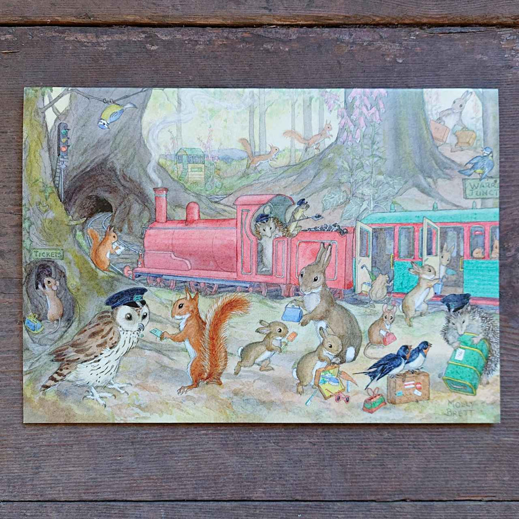 Catching the Train - Vintage Greeting Card