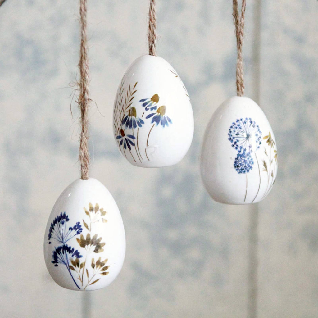 Ceramic Egg Easter Decoration - Meadow Flowers