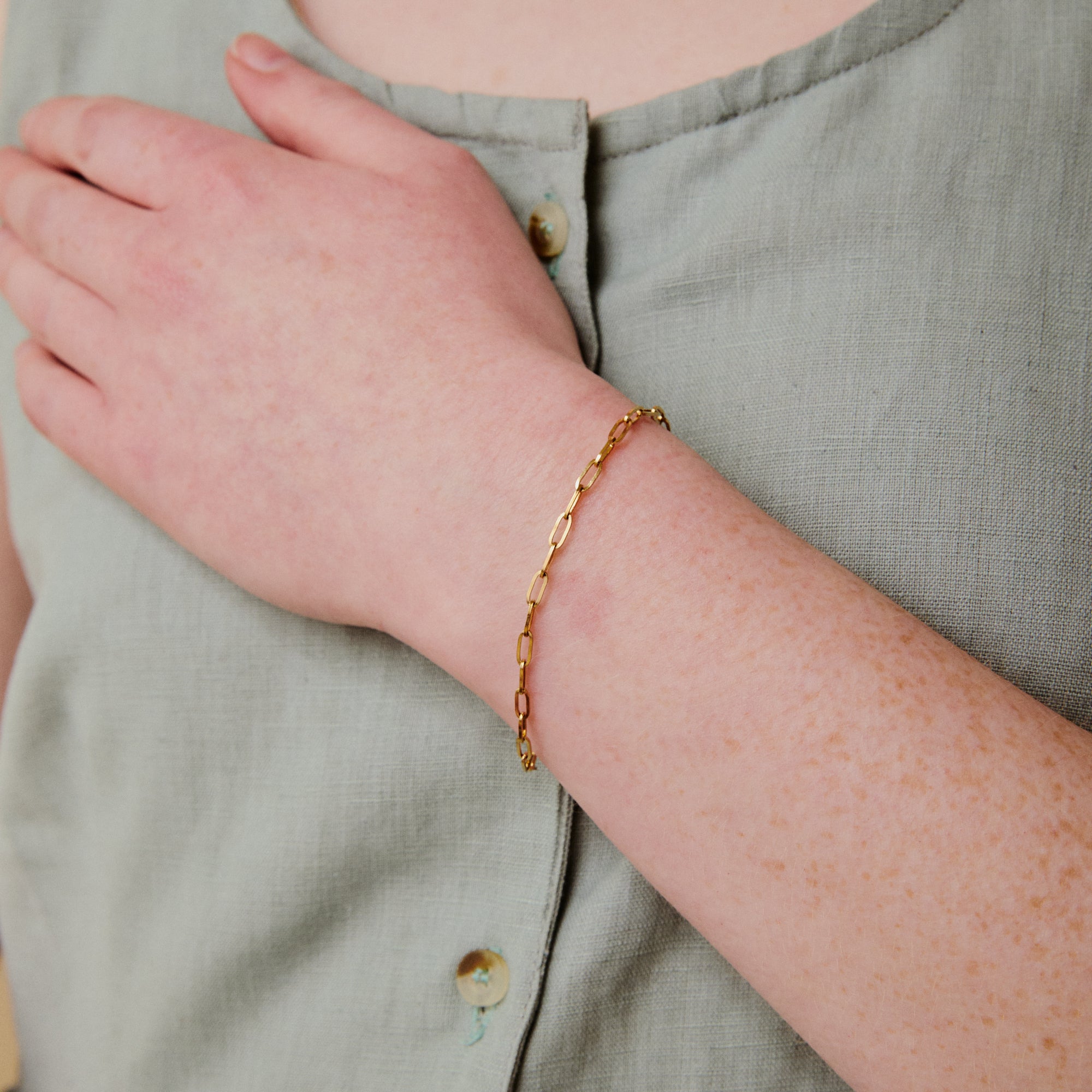 Paperlink Chain Bracelet - 18k Gold plated
