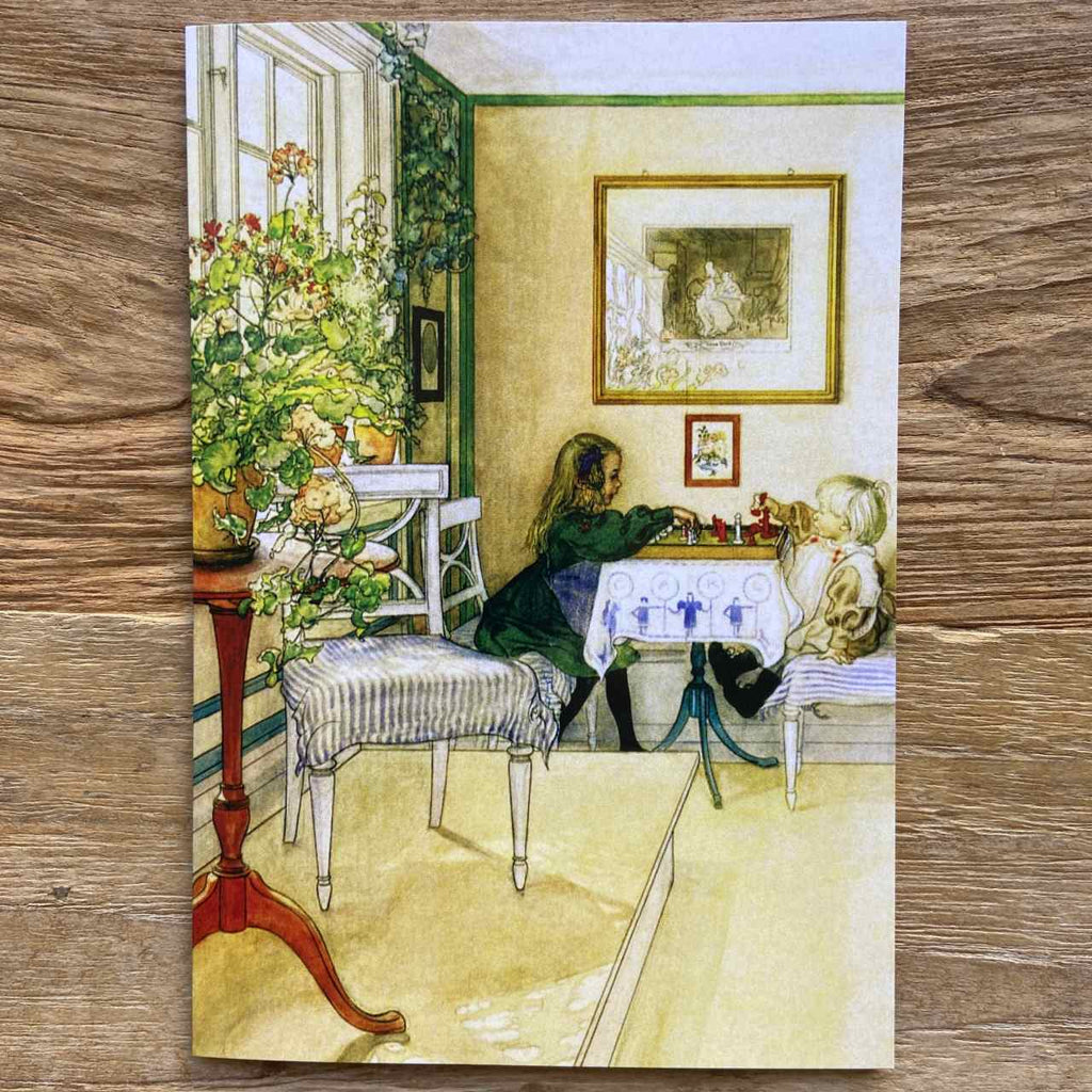 Carl Larsson - A Game of Chess Vintage Card