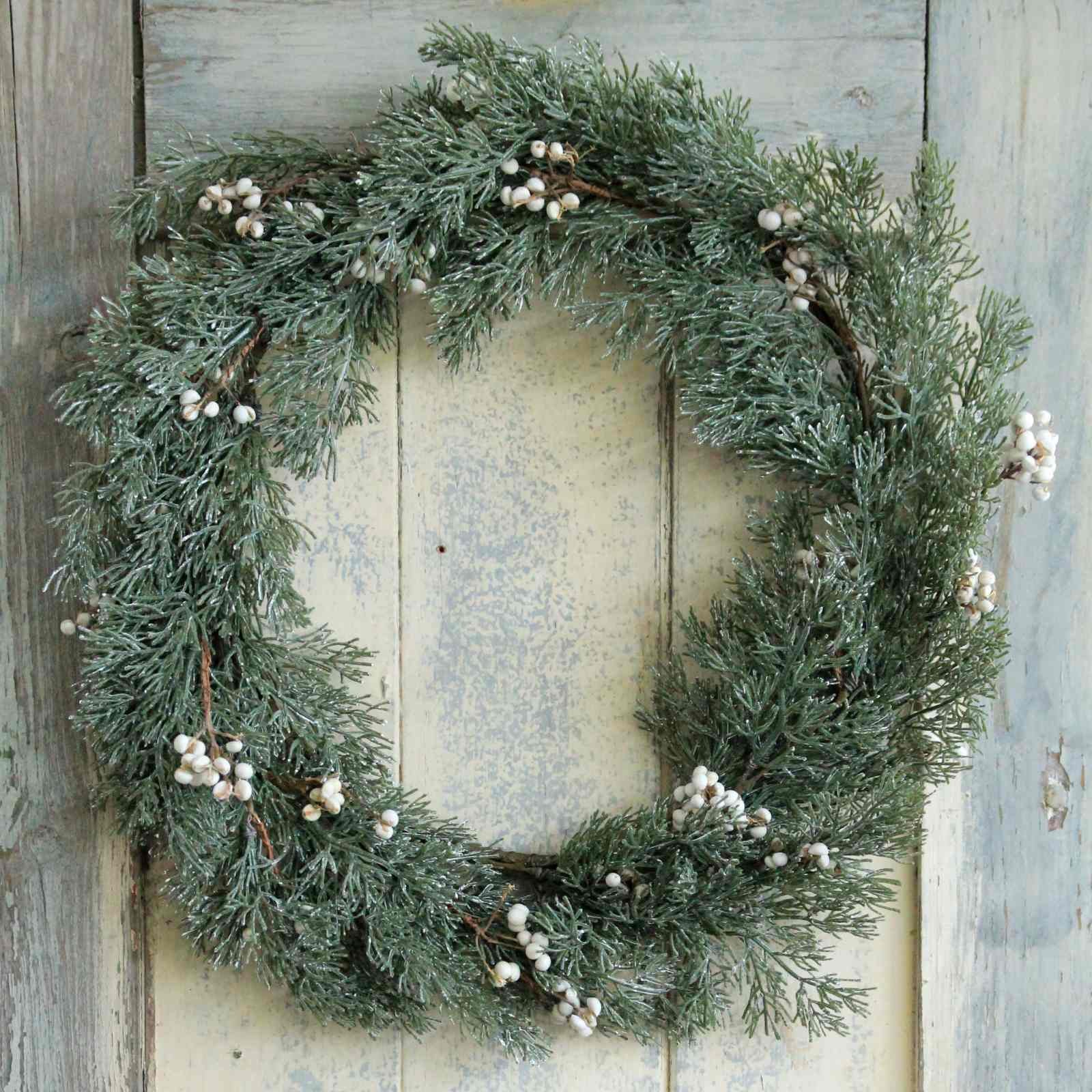 Christmas Wreath with White Berries