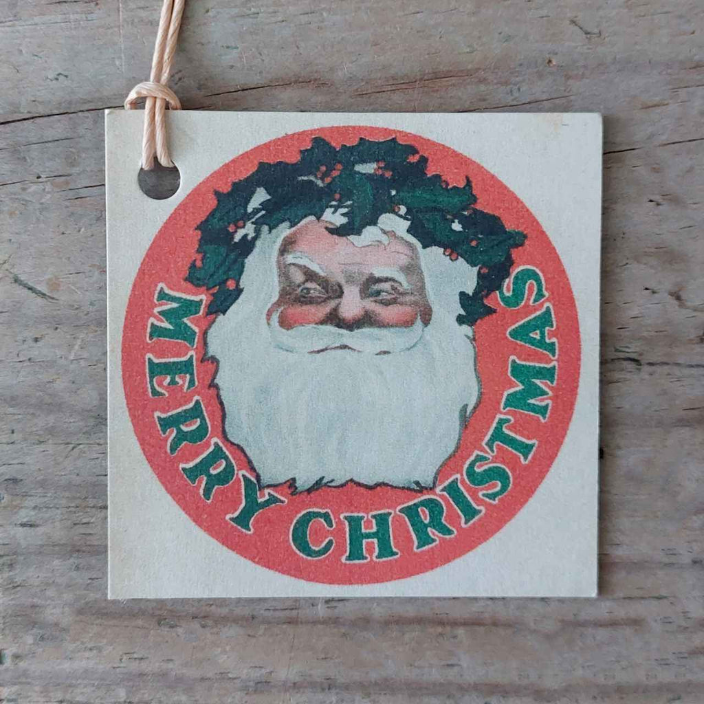 Handmade Set of 6 Vintage Christmas Gift Tags - Santa