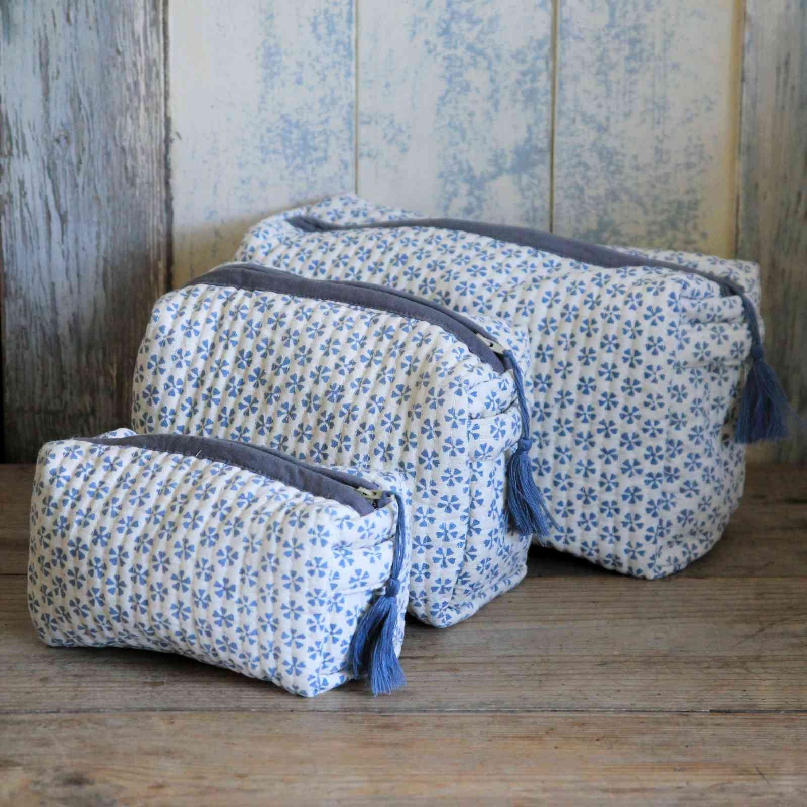 Cornflower Floral Quilted Wash Bag