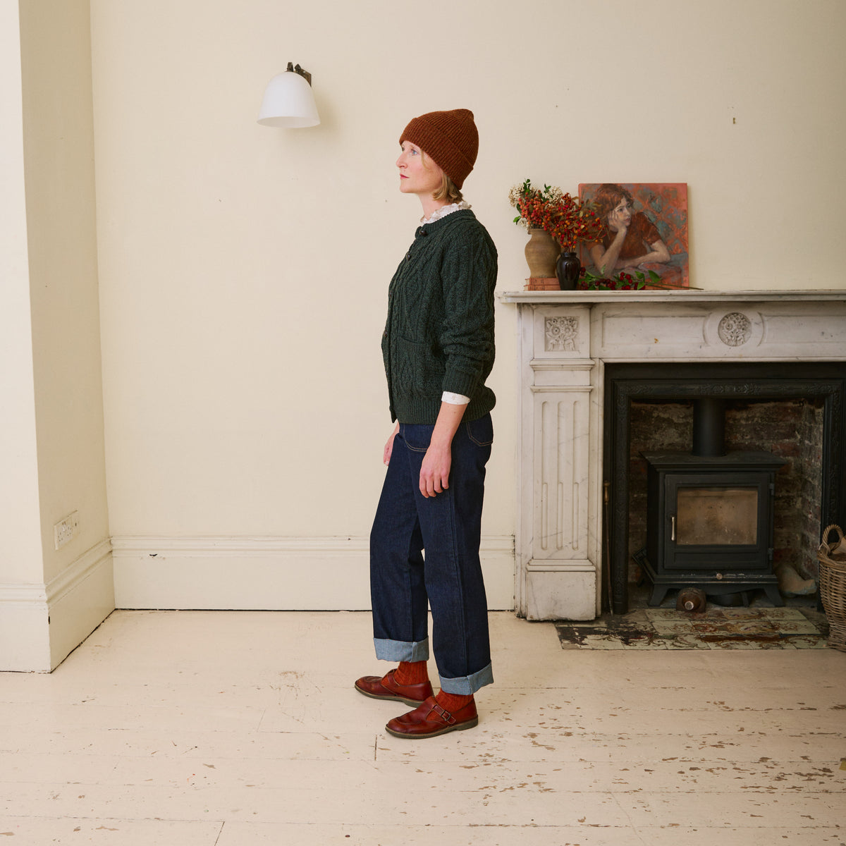 Aran Cardigan - Seaweed