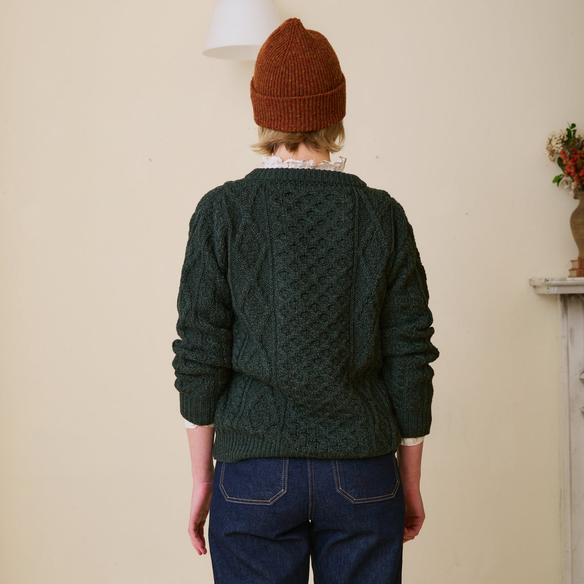 Aran Cardigan - Seaweed