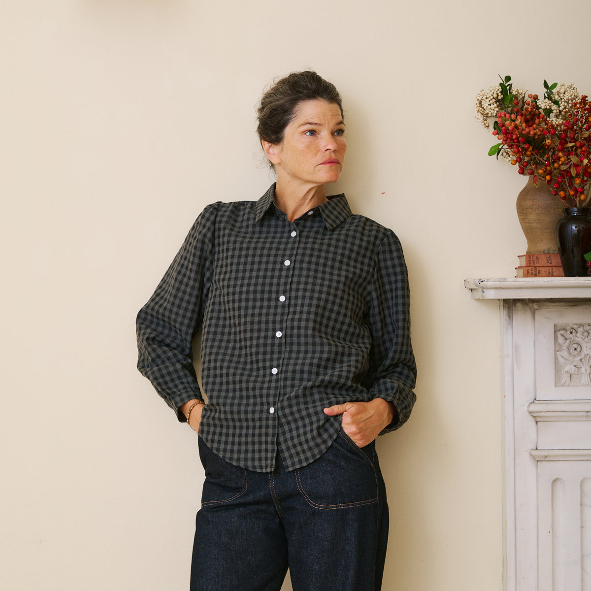 Checked Shirt - Charcoal