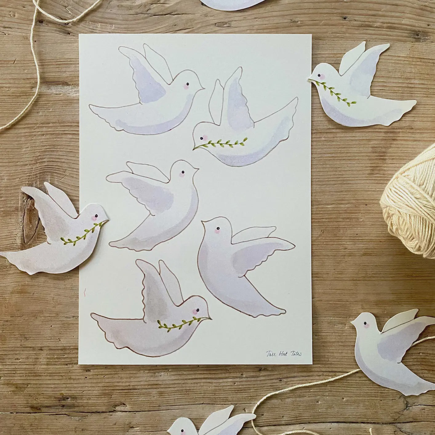 Decoupages - White Doves