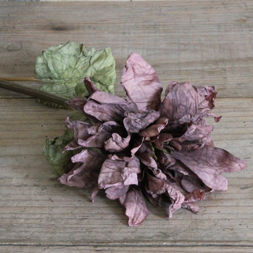 Silk Flower - Dried Dahlia - Antique Mauve