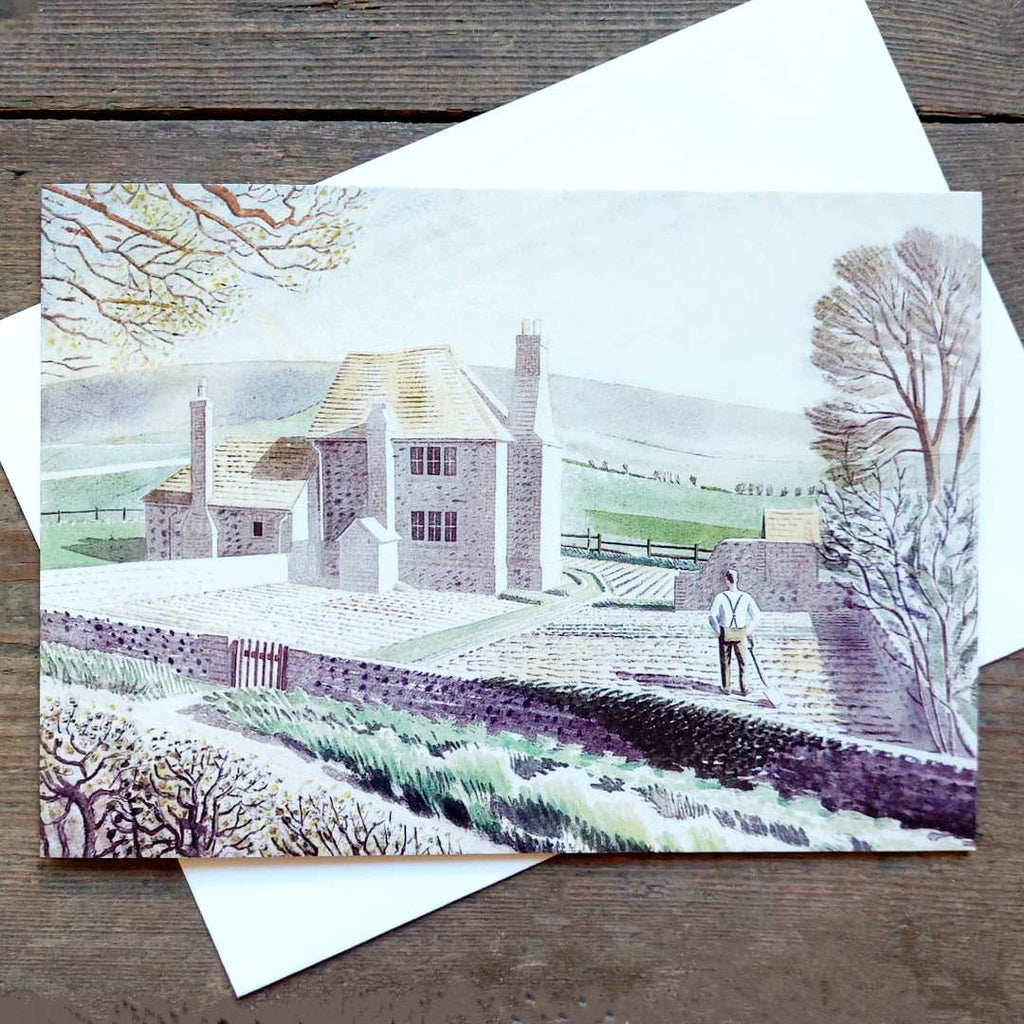 Shepherd’s Cottage, Firle - Vintage Greeting Card by Eric Ravilious