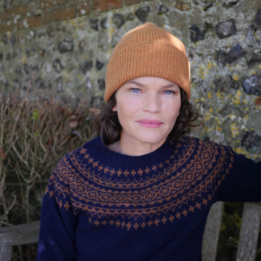 Unisex Scottish Wool Ribbed Hat