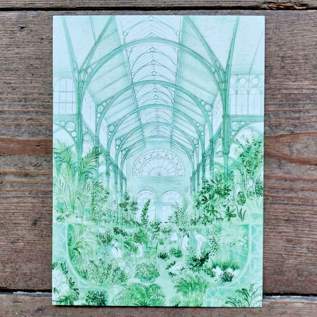 The Flower Market, Covent Garden - Vintage Greeting Card