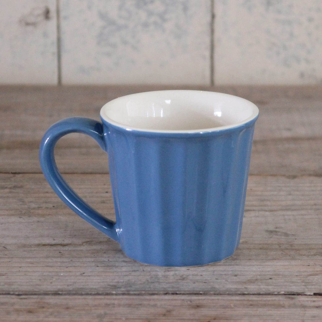 Fluted Ceramic Mug - Cornflower blue