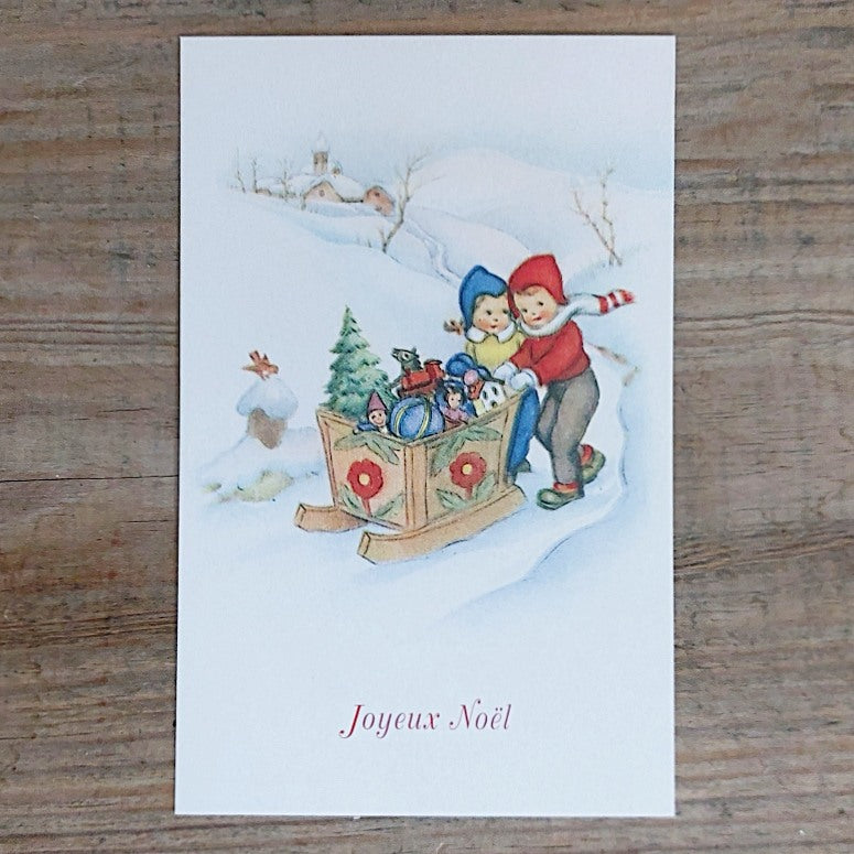 Vintage French Christmas Postcard