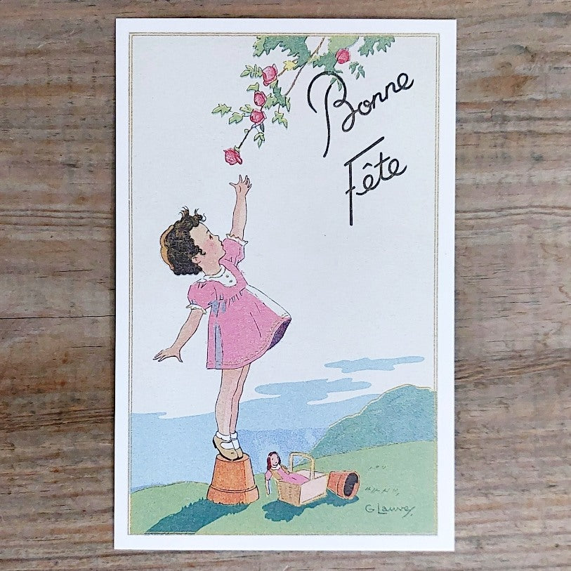 French Birthday Postcard Bonne Fete