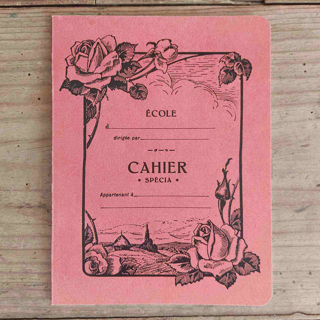 Vintage French Notebook - Rose Lined journal 