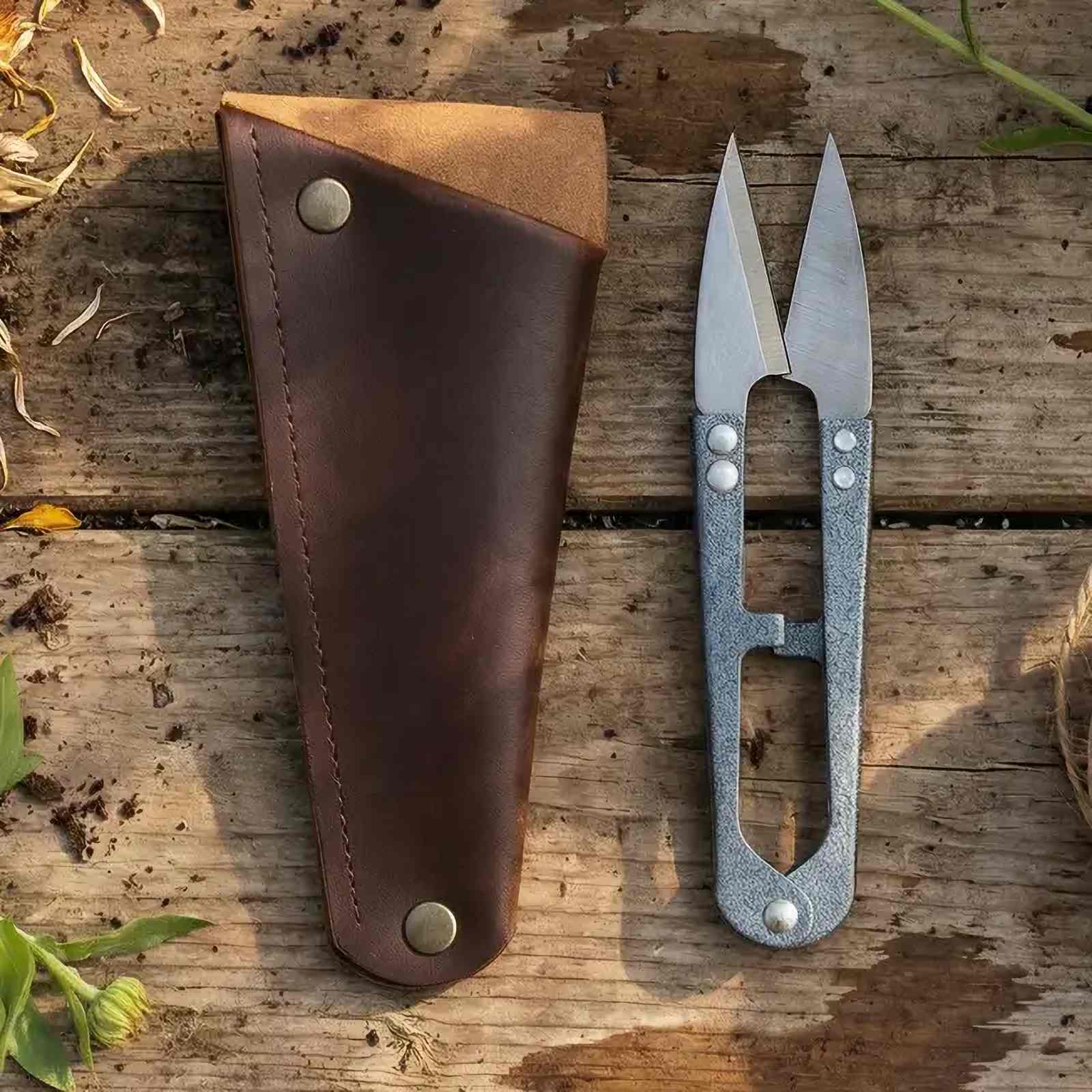 Gardener's Steel Snips - Vegan Leather Pouch