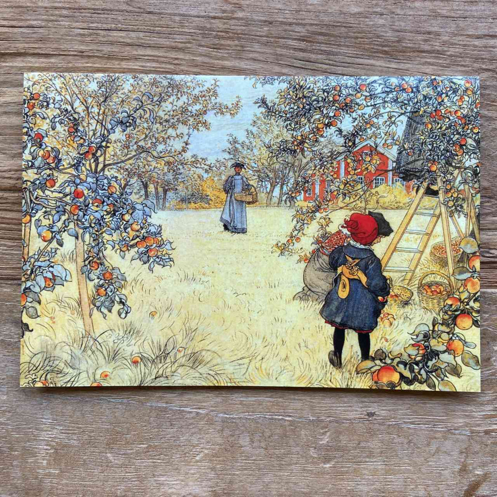Carl Larsson - Gathering Apples Greeting Card