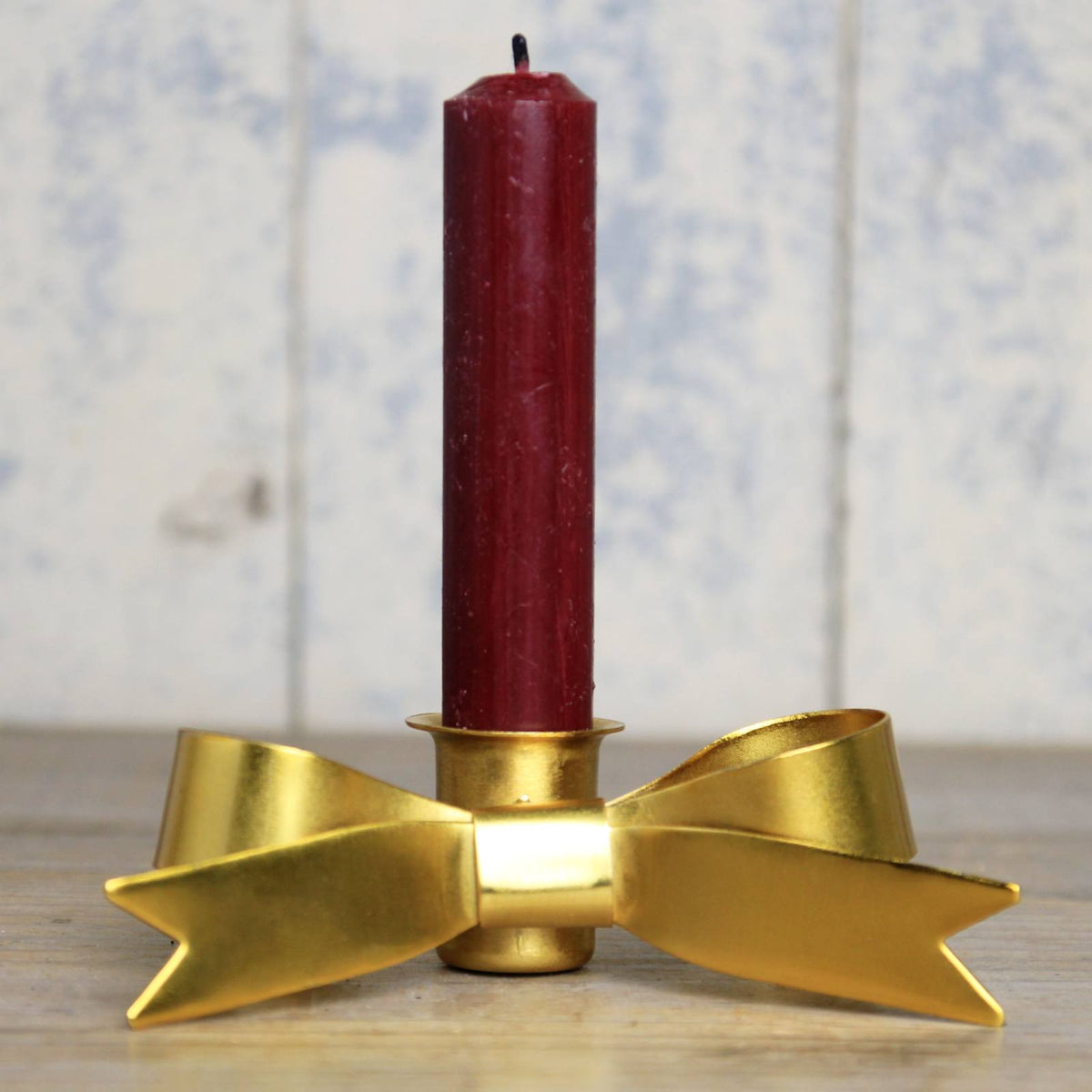Gold Bow Candle Holder