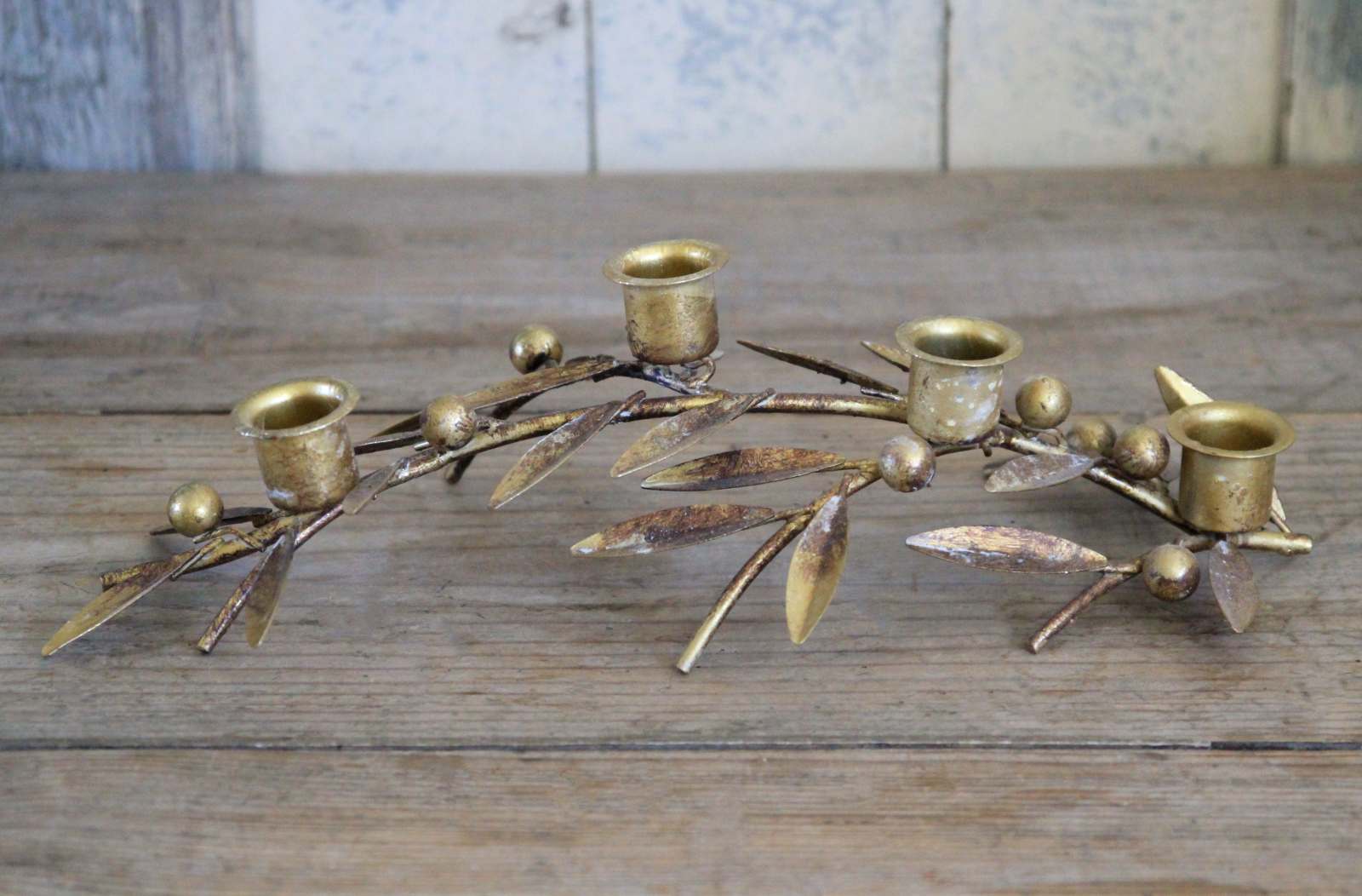 Antique Gold Berry Candelabra