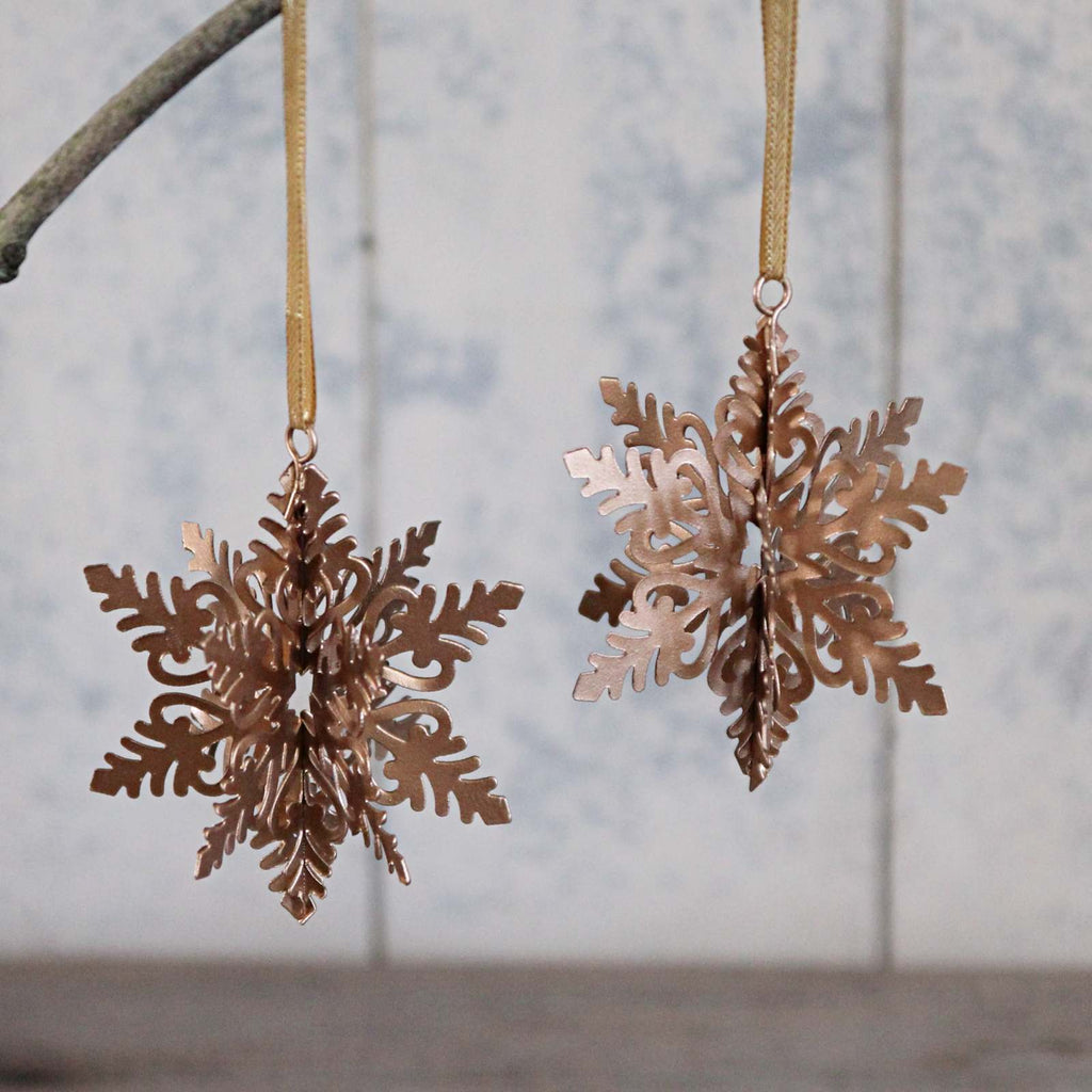 Hanging Gold Metal Snowflake Decoration