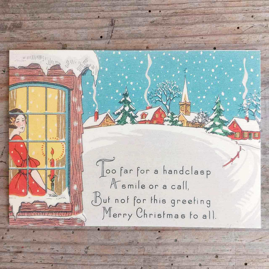 Traditional Vintage Christmas Card Pack - Greetings From Afar