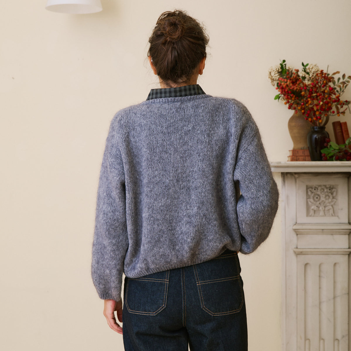 Mohair Cardigan - Charcoal