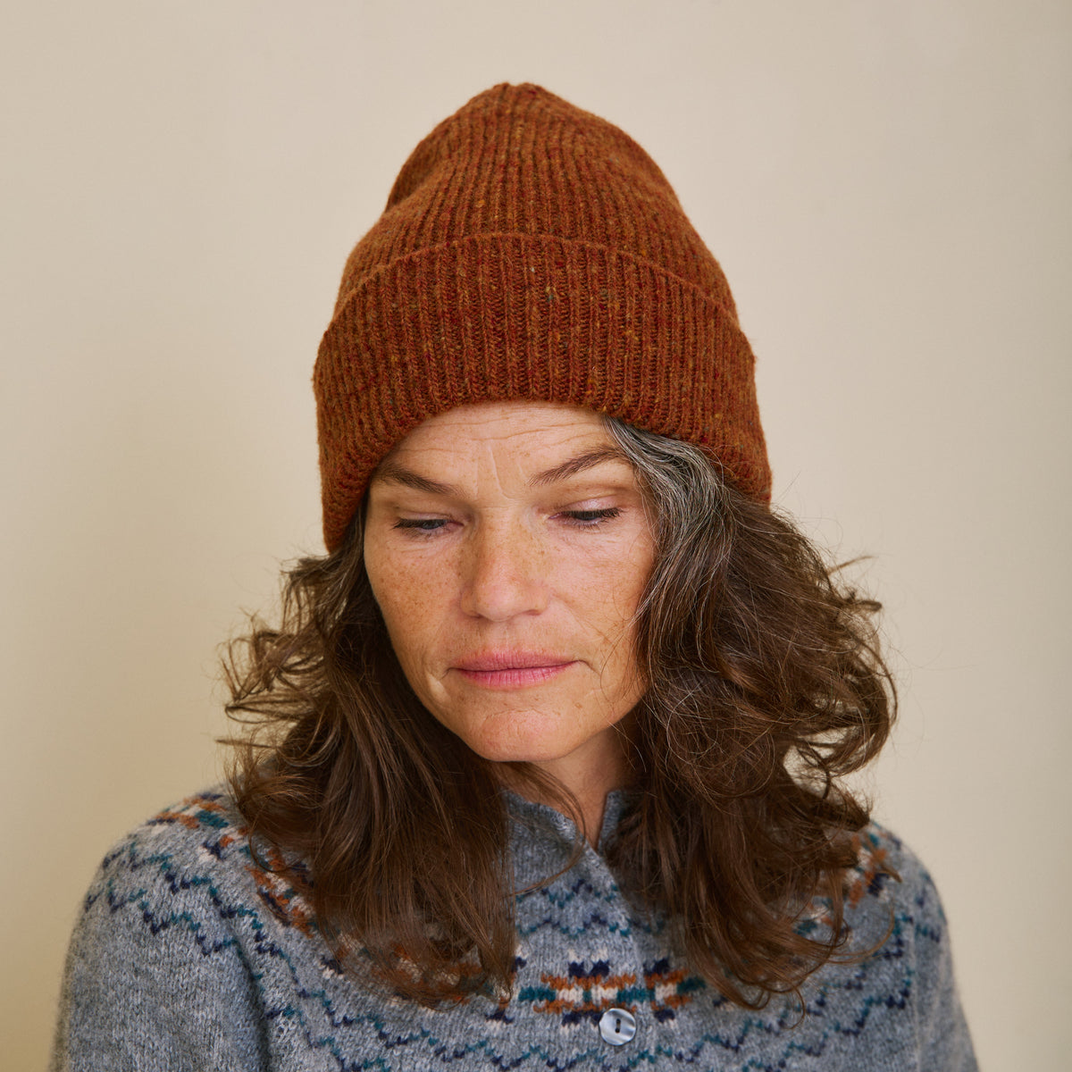 Unisex Donegal Wool Hat - Russet
