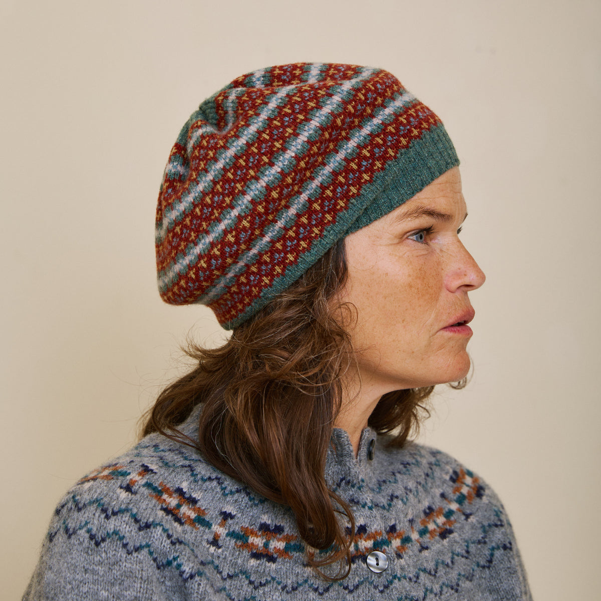 Fair Isle Beret - Russet
