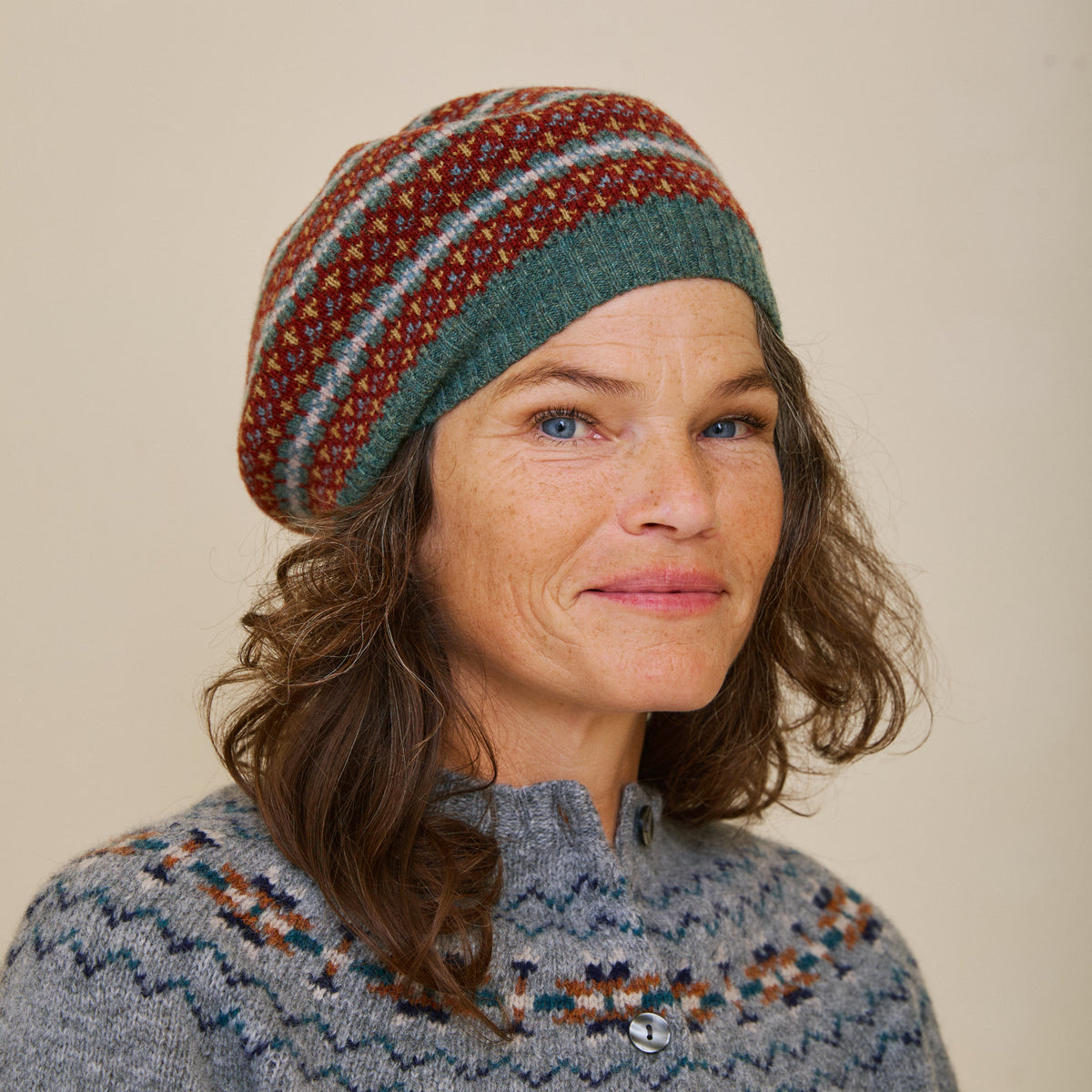 Fair Isle Beret - Russet