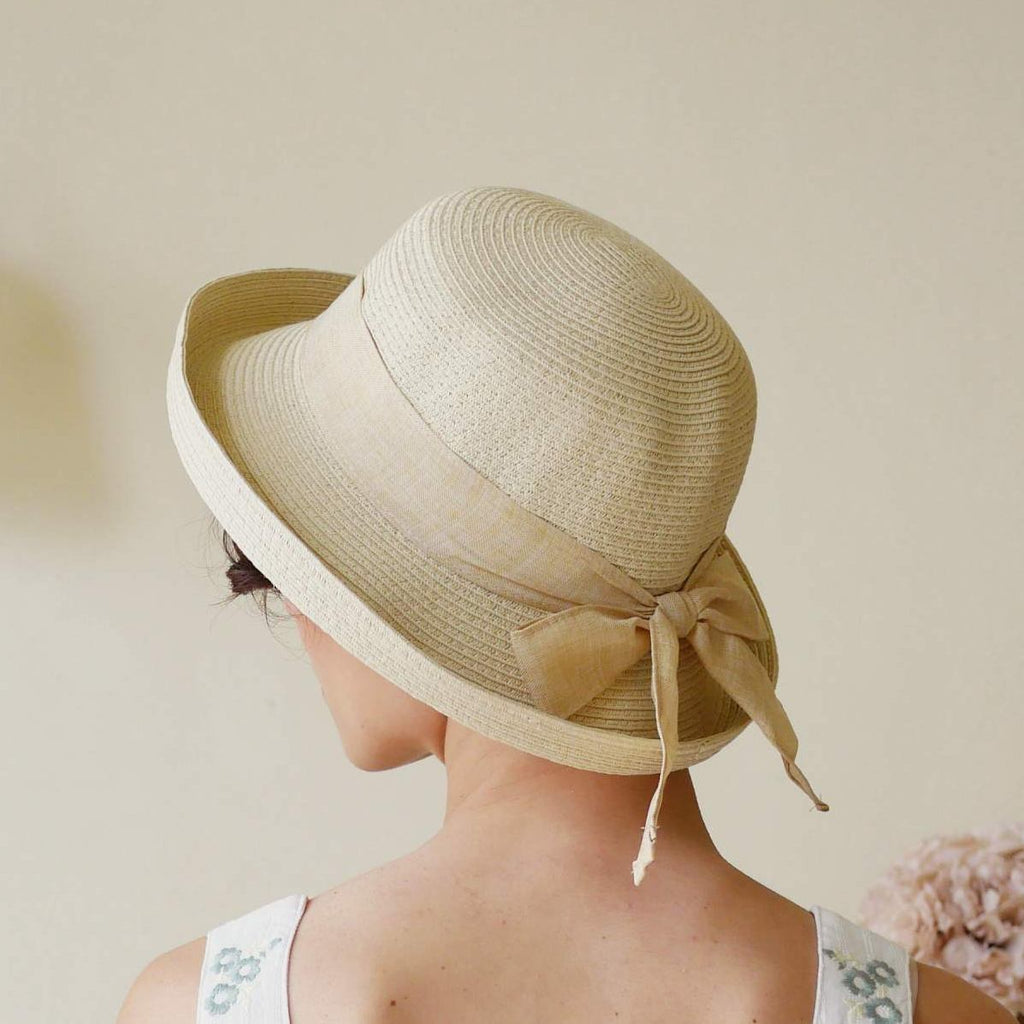 Sun Hat with Bow - Cream